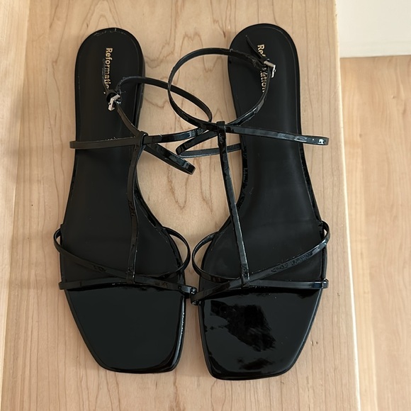 Reformation Maxwell Sandal patent leather black (size 11) - Picture 2 of 5